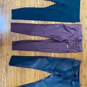 3 pairs of Nike dri fit womens leggings